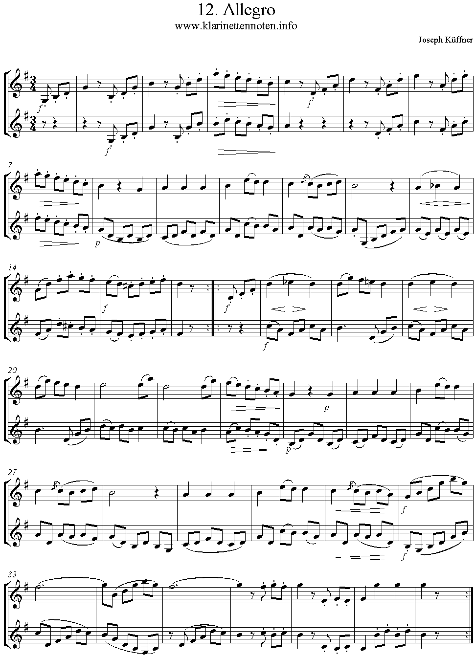 24 instruktive Duette- Joseph Küffner -12 Allegro